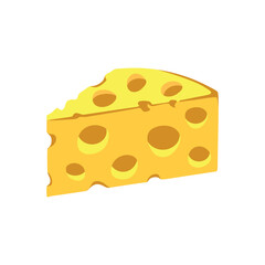 Illustration of Swiss Cheese Illustration: A Detailed Graphic of a Wedge of Cheese vector