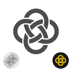 Celtic knot in double infinity sign logo. Interweave cross symbol elegant style tattoo, design element or cutting shape
