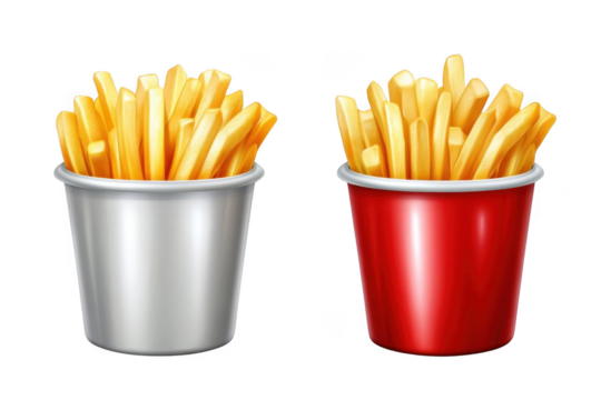 Enjoy golden fries in Red and Silver cups and Tasty concept theme