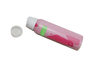 Bottle of deodorant in white background