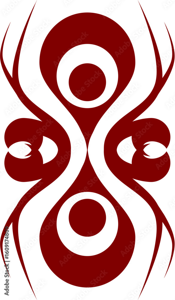 Poster abstract vector red pattern design with circular shapes and lines