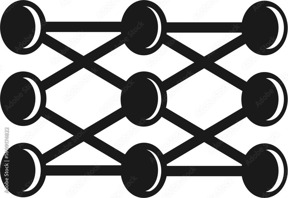 Poster abstract geometric pattern with interconnected black circles