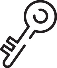 Minimalistic Modern Rounded Outline Key Icon