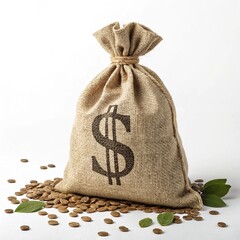 Dollar Sign Fabric Tote Bag