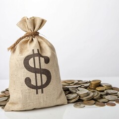 Dollar Sign Fabric Tote Bag