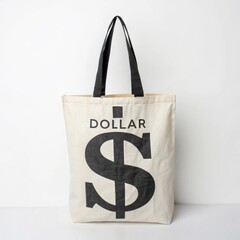Dollar Sign Fabric Tote Bag