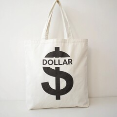 Dollar Sign Fabric Tote Bag
