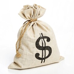 Dollar Sign Fabric Tote Bag