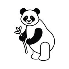panda bear with a bamboo
