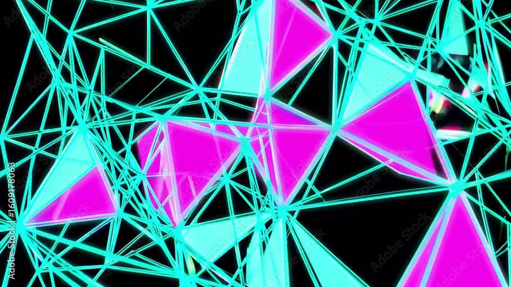 Poster abstract digital triangles and connecting lines forming a modern network design