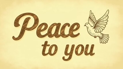 Artistic illustration of a dove symbolizing peace with elegant typography and soft background - Powered by Adobe