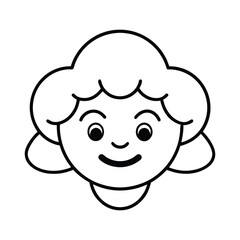  outline illustration smiling angel face vector