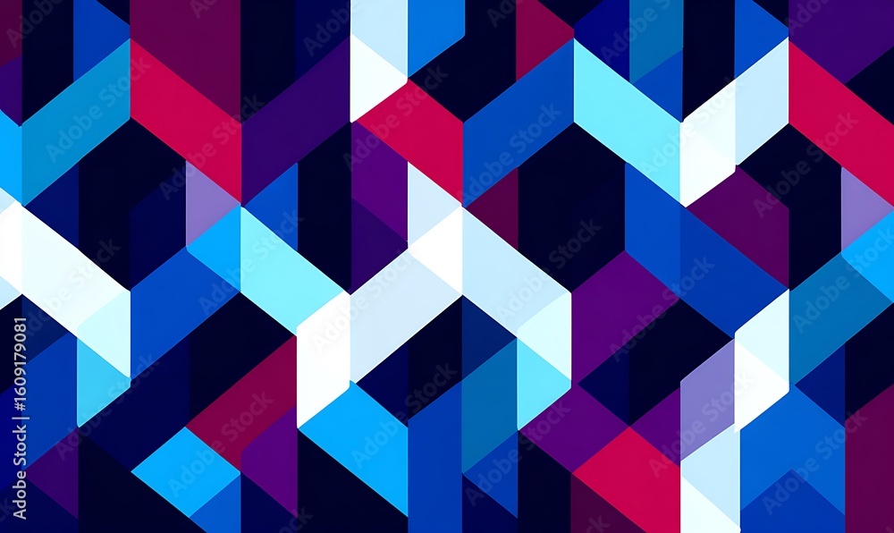 Poster geometric abstraction with overlapping angular elements