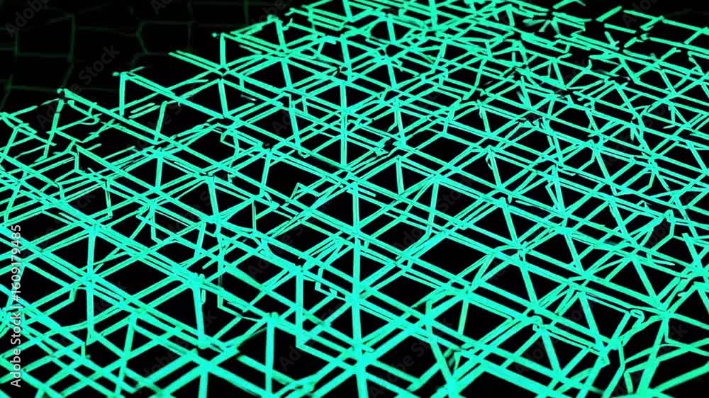 Poster an abstract illustration of a network pattern, showcasing an intricate web of lines and connections