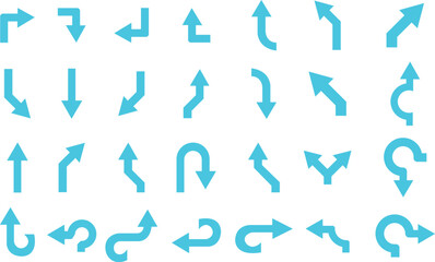 Road Navigation Arrow icon set.Chevron shape line. Swipe icon. Design element. Vector illustration isolated on white background.Way pointer symbol. Turn arrow navigation sign. Traffic route.