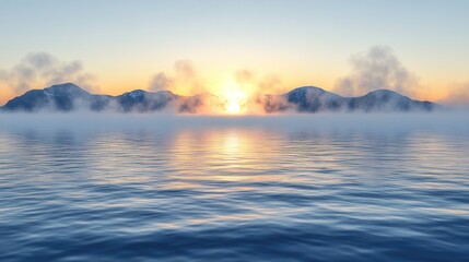 Obraz premium Sunrise over misty mountains