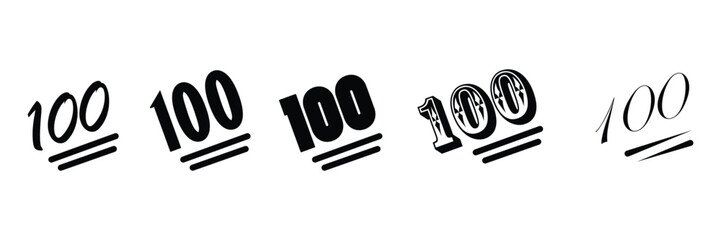 Black hundred points icon with different style vector illustration.