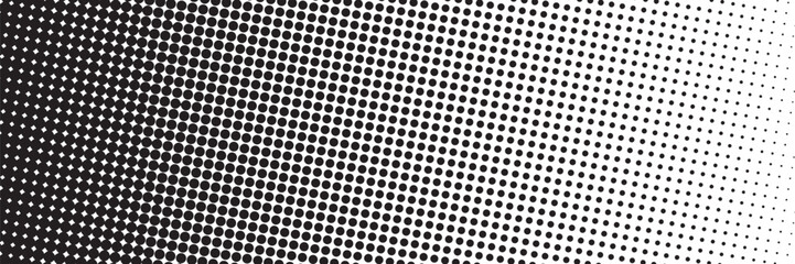 Halftone gradient. Dotted gradient, smooth dots spraying and halftones dot background seamless horizontal geometric pattern vector template set
