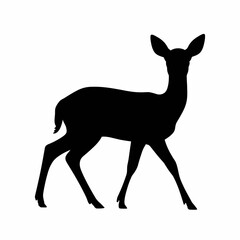 Obraz premium Silhouette of a Walking Deer, Animal, Nature, Wildlife