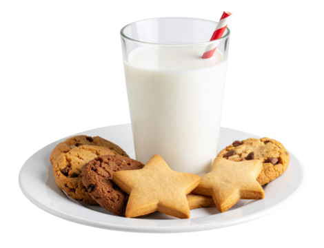 Santa’s Cookies and Milk for Christmas Eve Transparent PNG