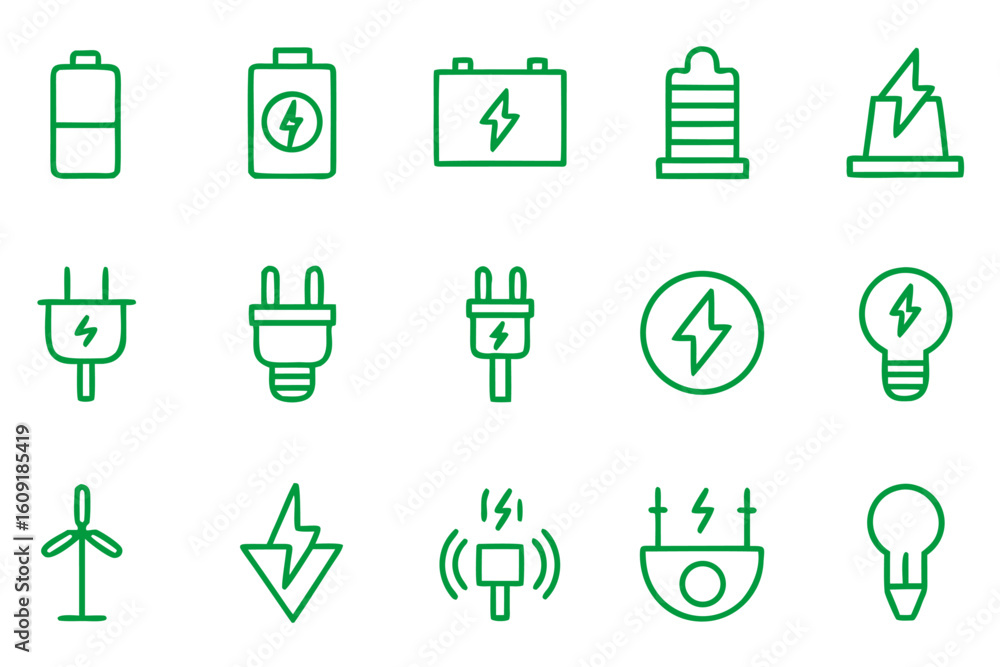 Aufkleber comprehensive collection of editable charging line graphics for digital interfaces and applications 