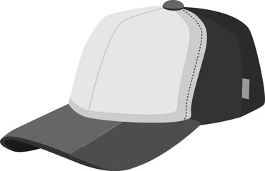 Gray and black baseball cap with blank front panel, offering stylish sun protection and casual comfort, perfect for customization and everyday wear
