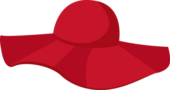 red sun hat with wide brim clip art preview
