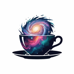 A teacup containing a swirling, miniature galaxy storm