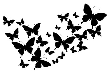 Vector art of silhouette of  butterflies