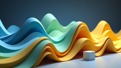 Abstract colorful wavy lines representing data and growth