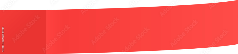 Poster red curved banner wrapping around a cylindrical shape creating a three dimensional effect, perfect f