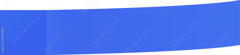 Poster waving blue shiny ribbon creating a curved shape on a white background, perfect for adding a touch o