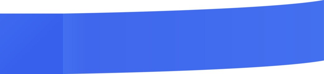 Waving blue shiny ribbon creating a curved shape on a white background, perfect for adding a touch of elegance and sophistication to any project