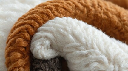 Close-Up of Soft Brown and White Fleece Texture