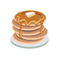 Illustration of Delicious Pancakes: Buttery, Maple-Syrup Stack for Breakfast Inspiration vector
