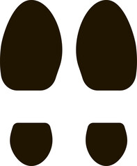 Simple black footprint and shoe print illustrating walking direction, serving as an effective indicator for paths or trails on maps and signs, enhancing navigation and wayfinding