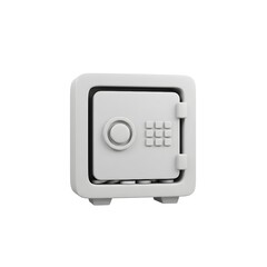 safe box icon with combination lock and coins inside
