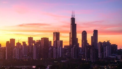 Fototapeta premium City skyline at sunset (5)