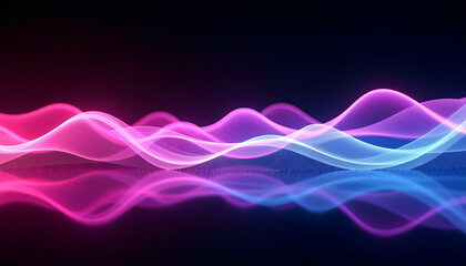 Abstract Neon Waveforms Glowing Art