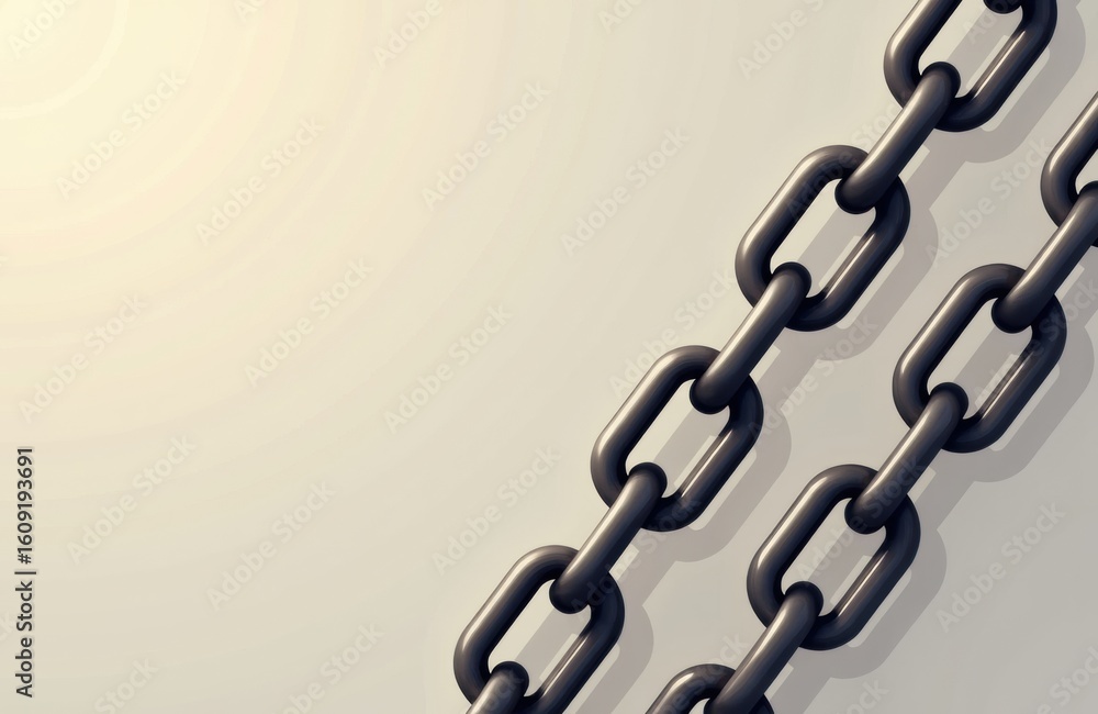 Poster chains linked together creating a strong connection and symbolizing strength or unity