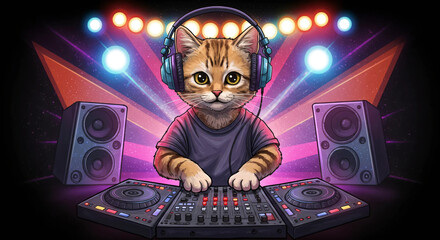 Animated DJ Cat