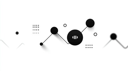 Abstract Minimalist Data Analytics Graph with Equalizer Icon and Geometric Elements