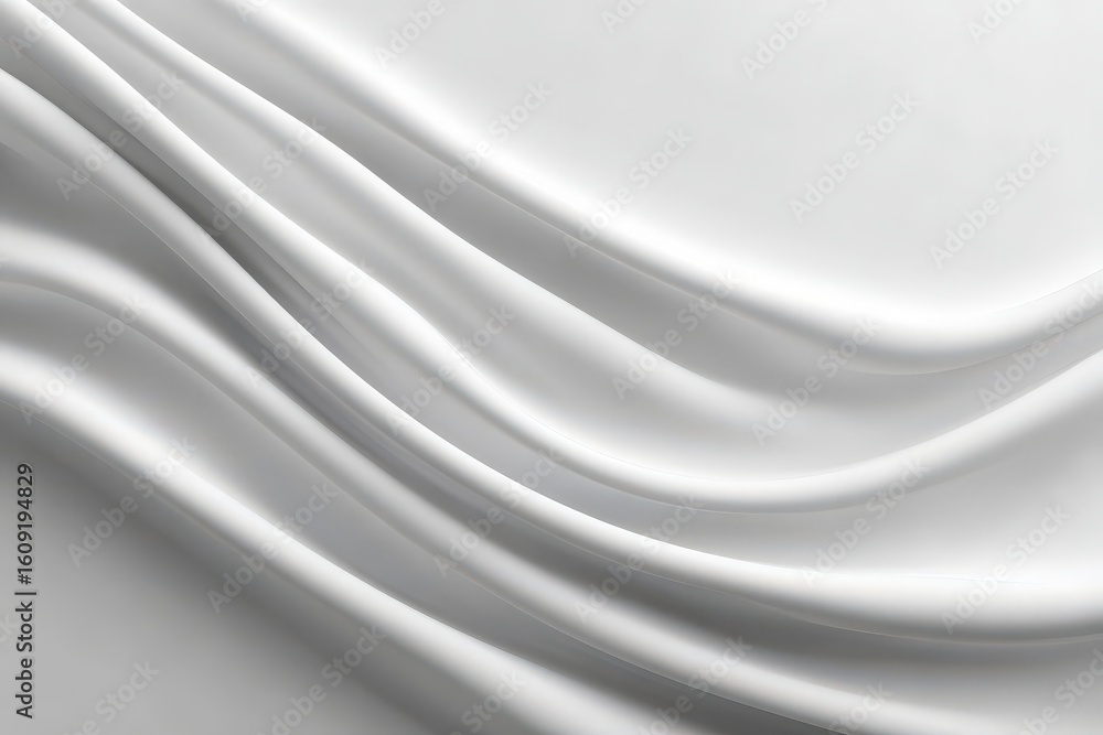 Poster white fabric drapes in flowing layered folds creating soft shadows and highlights