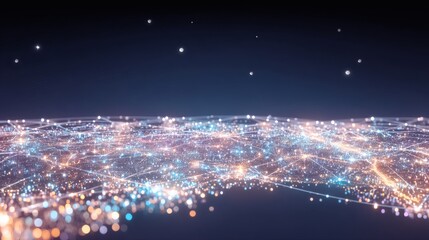 Vibrant Connections in Digital Space with Sparkling Light Effects