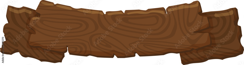 Fototapete empty wooden sign with irregular edges showing wood grain, ideal for adding custom text or graphics 
