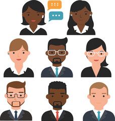 set of funny cartoon businessman