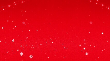 red animated christmas social media template, xmas 3d animation mockup motion design red vibrant background snow particles flying falling white textured snowflakes valentine's anniversary new year - Powered by Adobe