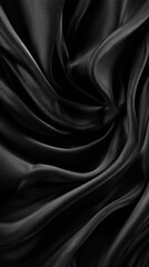 Fototapeta premium Draped Black Fabric With Gold Pattern