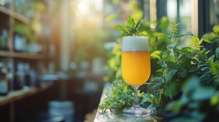 glass of beer with foam