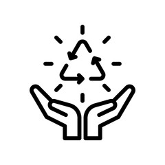 Hand Holding Recycle Symbol Highlighting Environmental Sustainability and Conservation